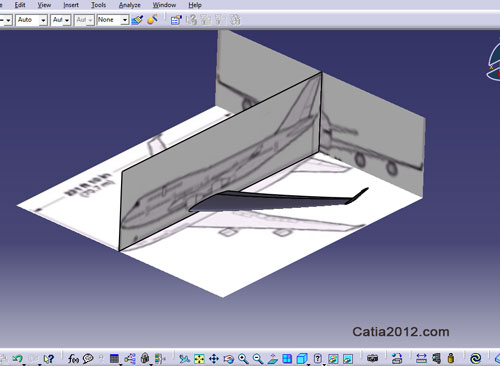 کتیا اموزش طراحی مدلسازی مدل هواپیما از روی تصویر